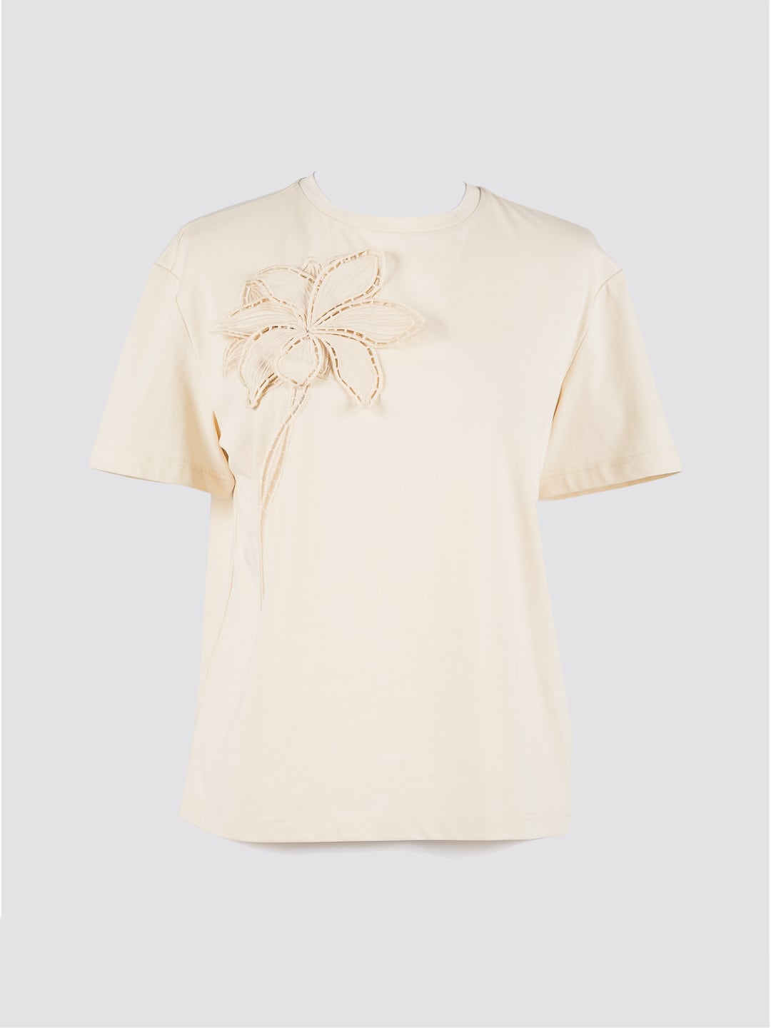 Twinset T-shirt regular in cotone Beige Parchment
