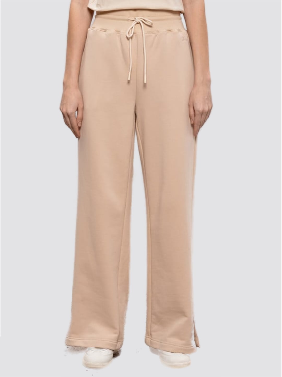 Twinset Pantaloni Tuta in cotone Beige Parchment