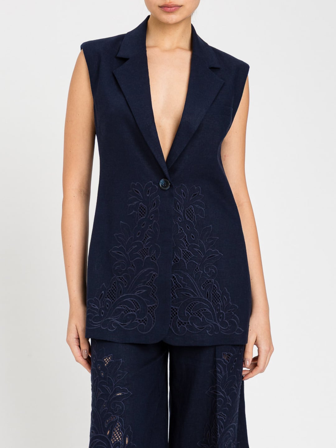 Twinset Gilet cropped Blu Night