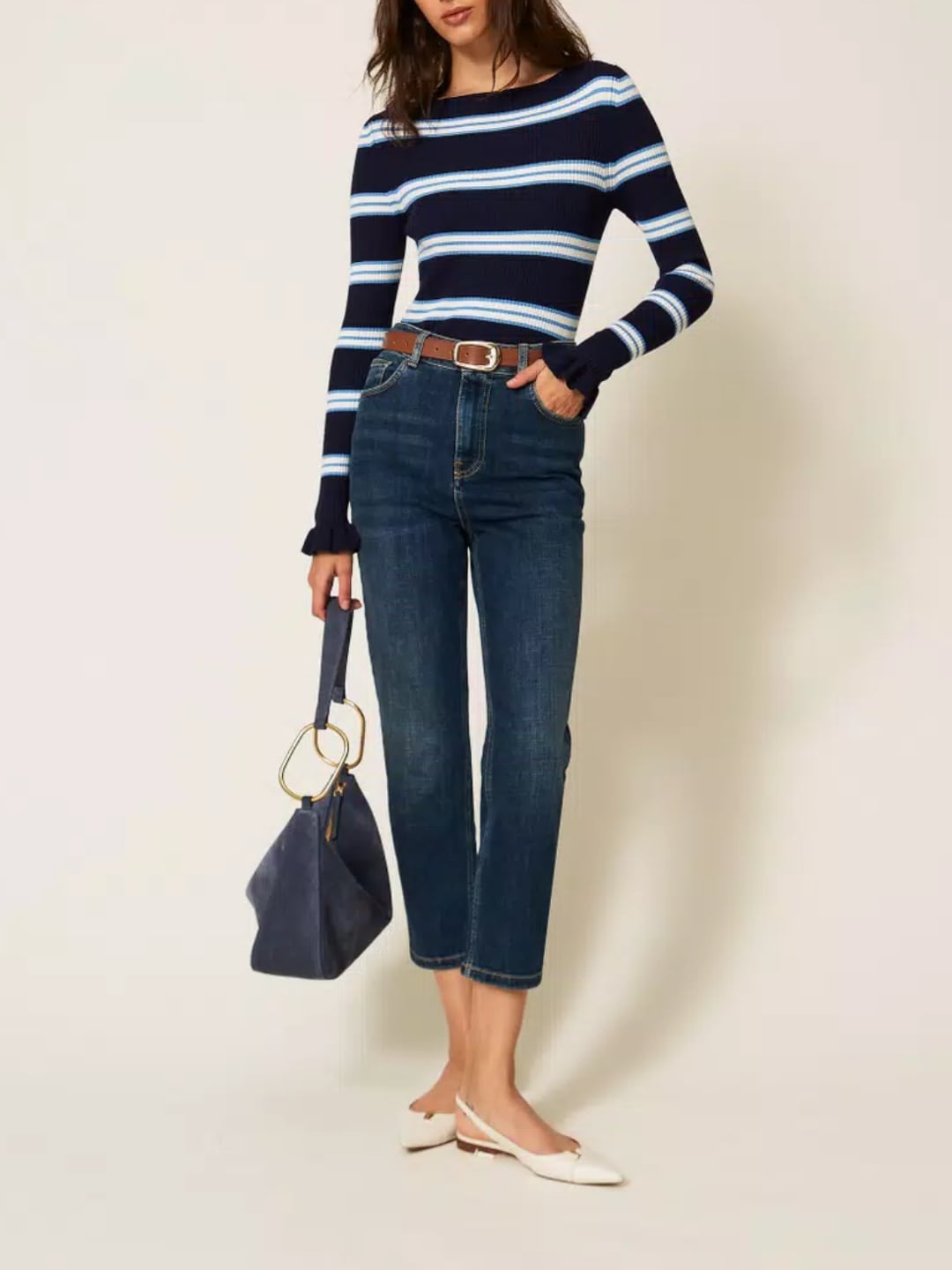 Twinset Jeans cropped cinque tasche Denim Medio