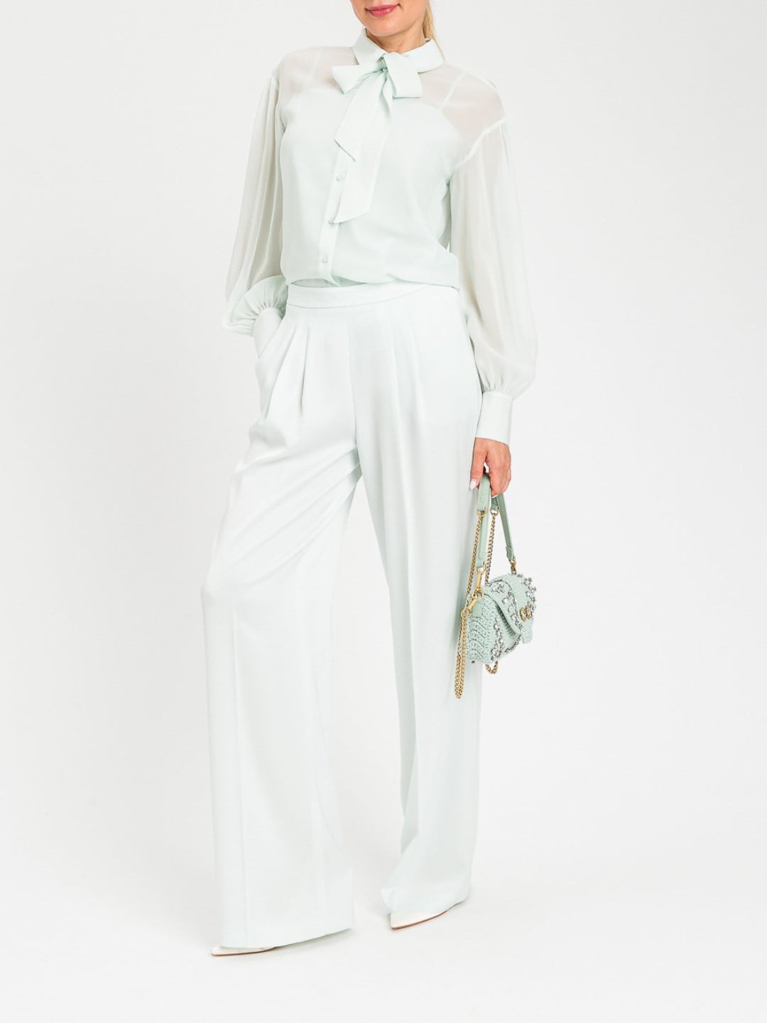 Twinset Camicia con sciarpa staccabile Azzurro "Aqua"