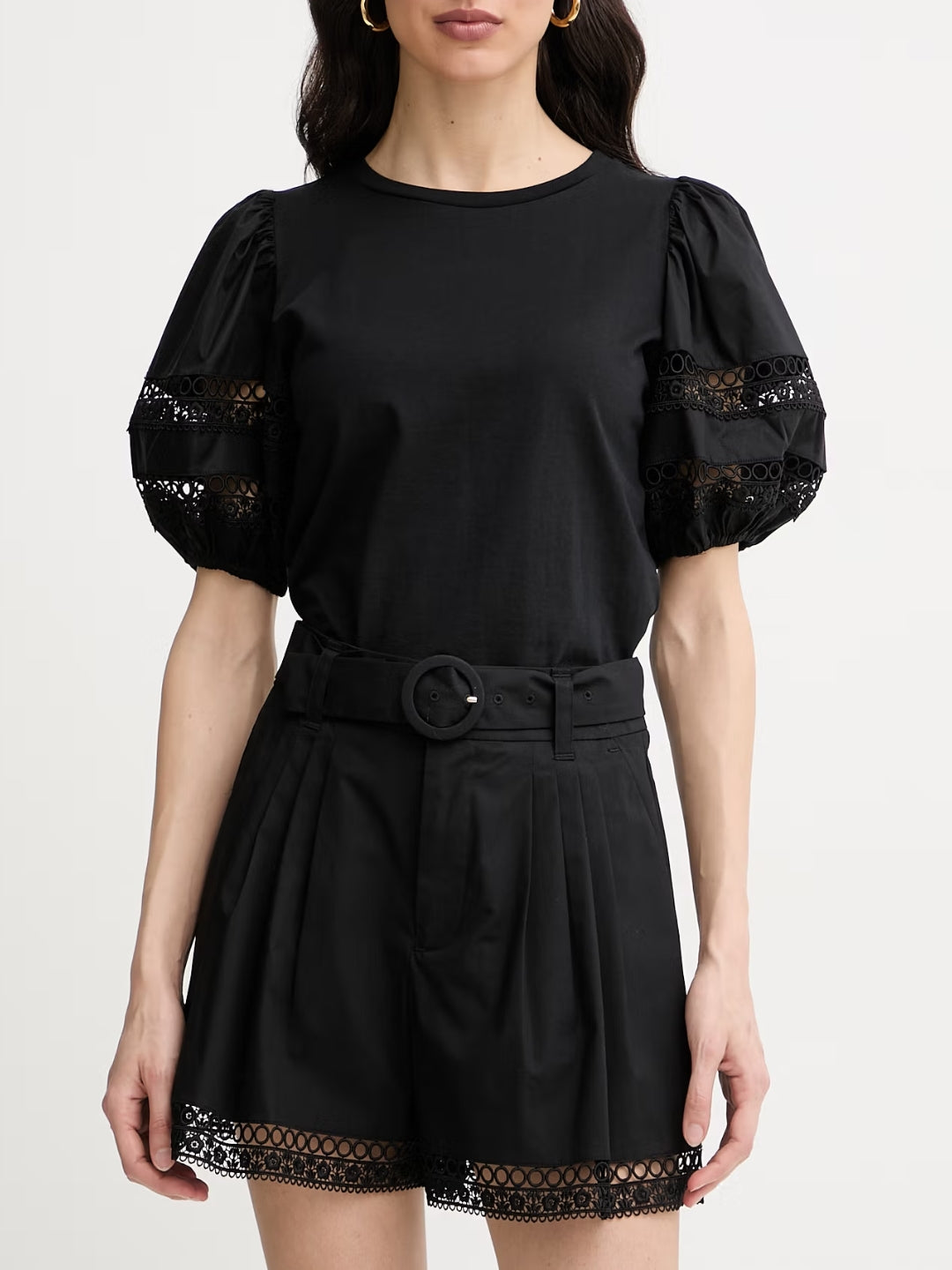 Twinset T-shirt da donna in cotone Nero