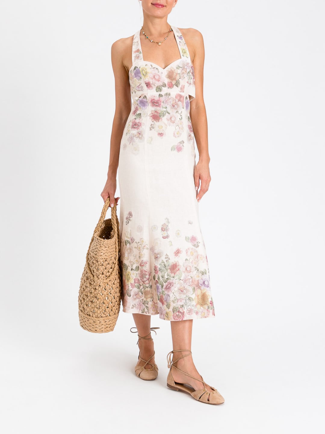 Twinset Abito Lungo Wildflowers Pastel