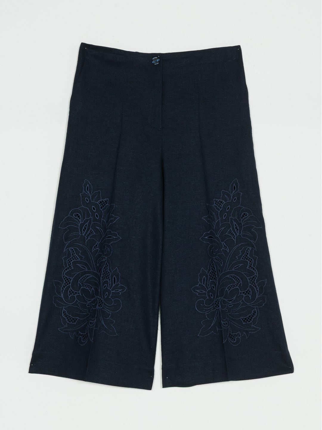 Twinset Pantaloni cropped ricamato Blu Night
