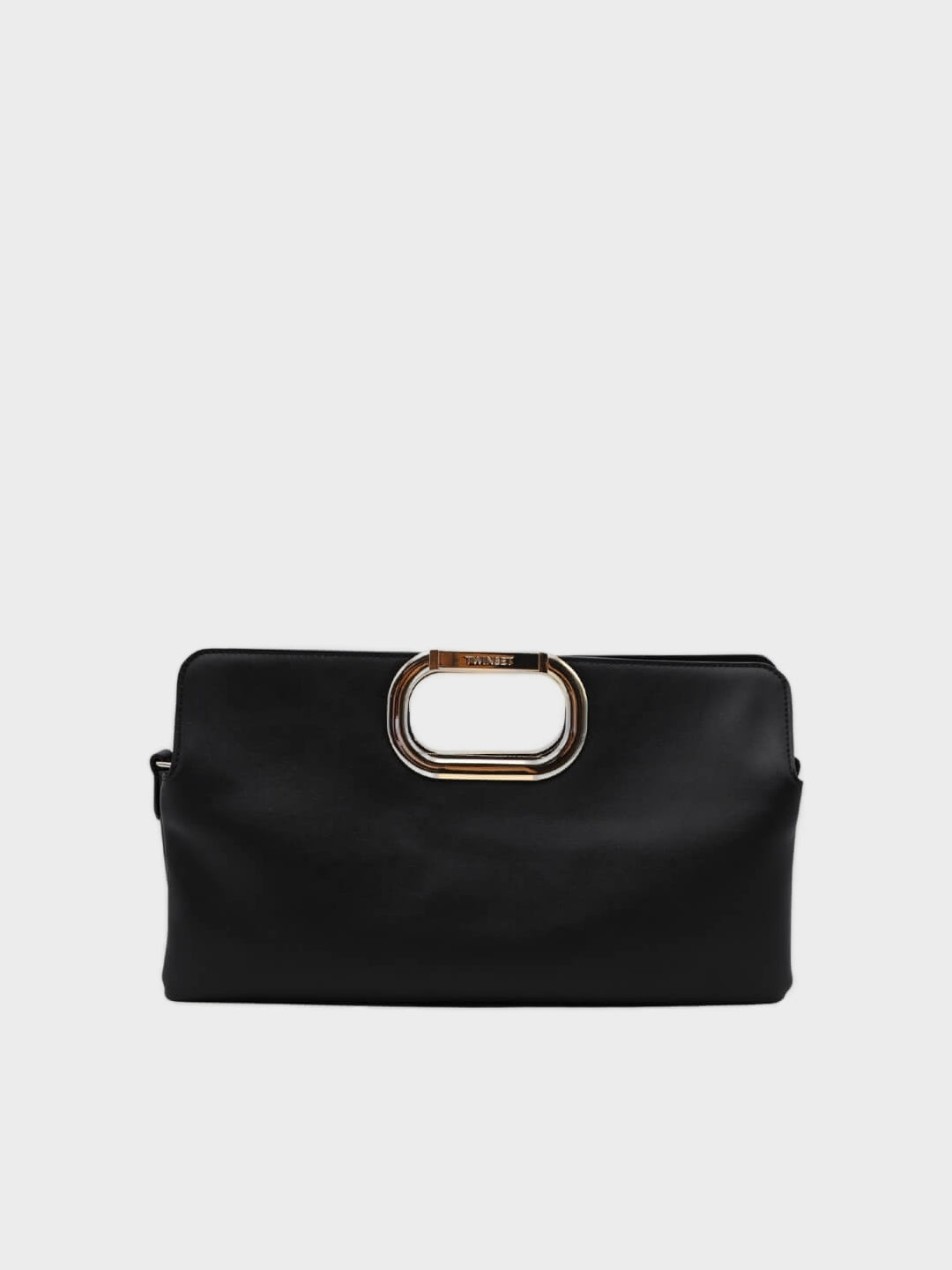 Twinset Borsa Clutch Lila in morbida ecopelle Nero