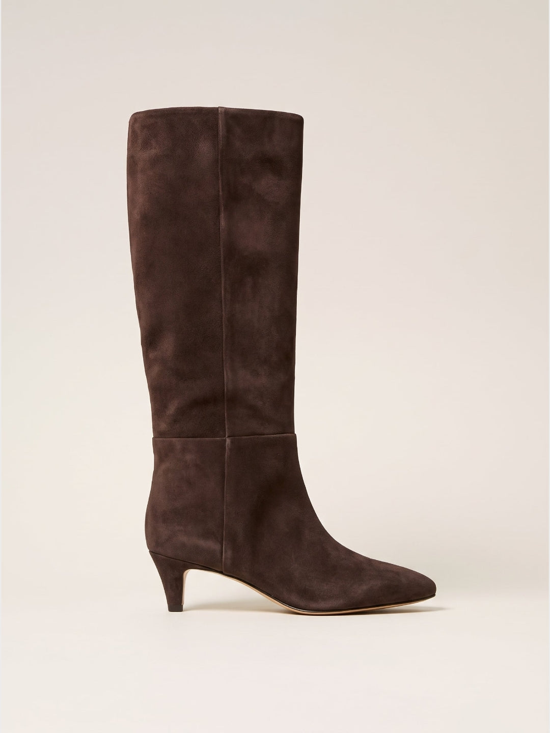 Twinset Stivali alti al ginocchio con tacco medio Marrone Darkness Brown