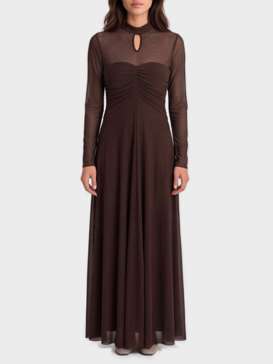 Twinset Vestito Drappeggiato Marrone