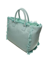 Hinnominate Borsa In Canvas Grande Con Stampa Col Verde Maldive