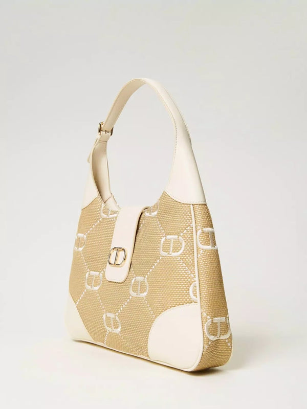 Borsa hobo Palermo con ricamo Oval T Neve