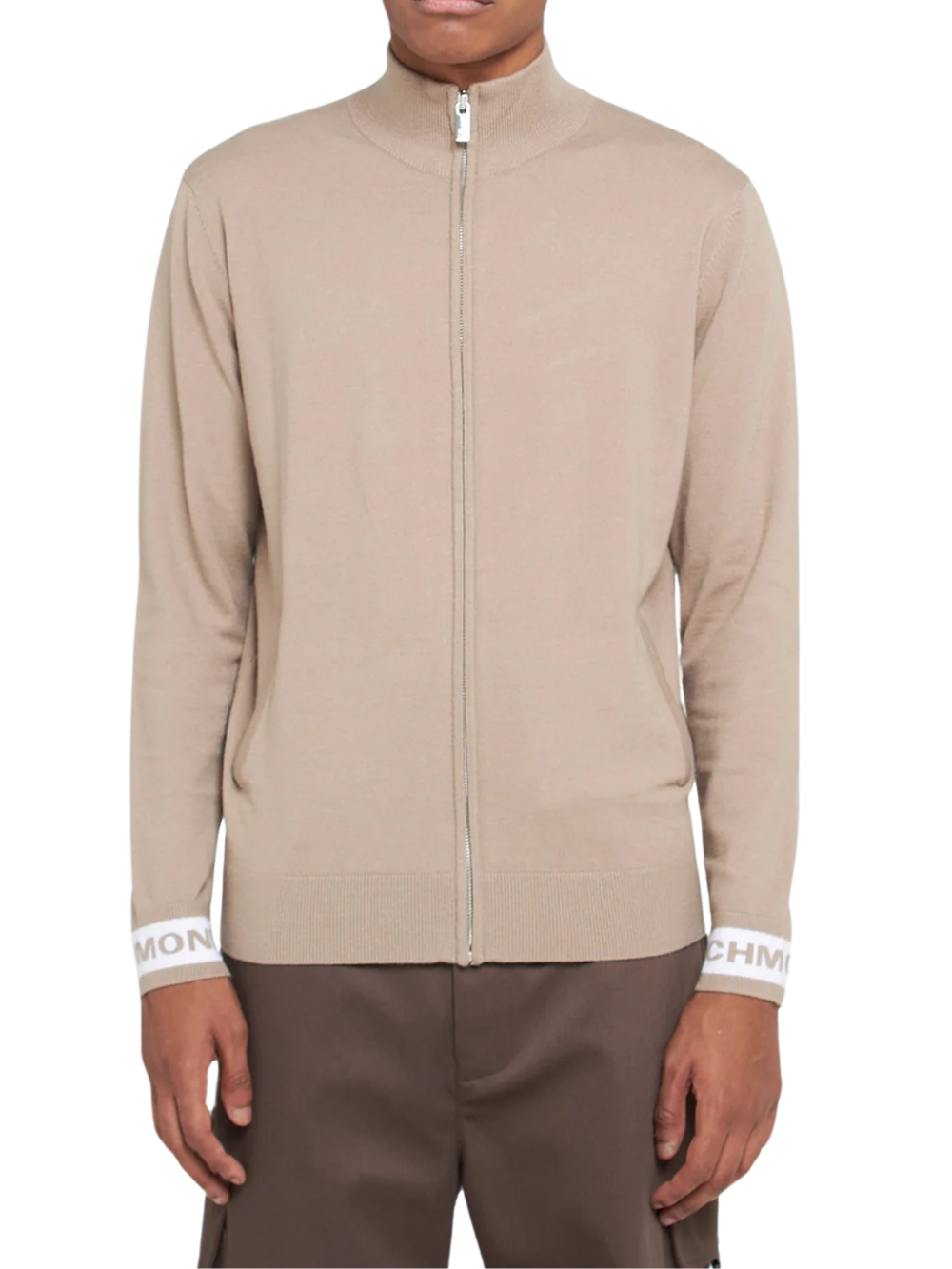 Richmond X Lupetto Fullzip In Misto Viscosa Polsini a Contrasto Chinchilla