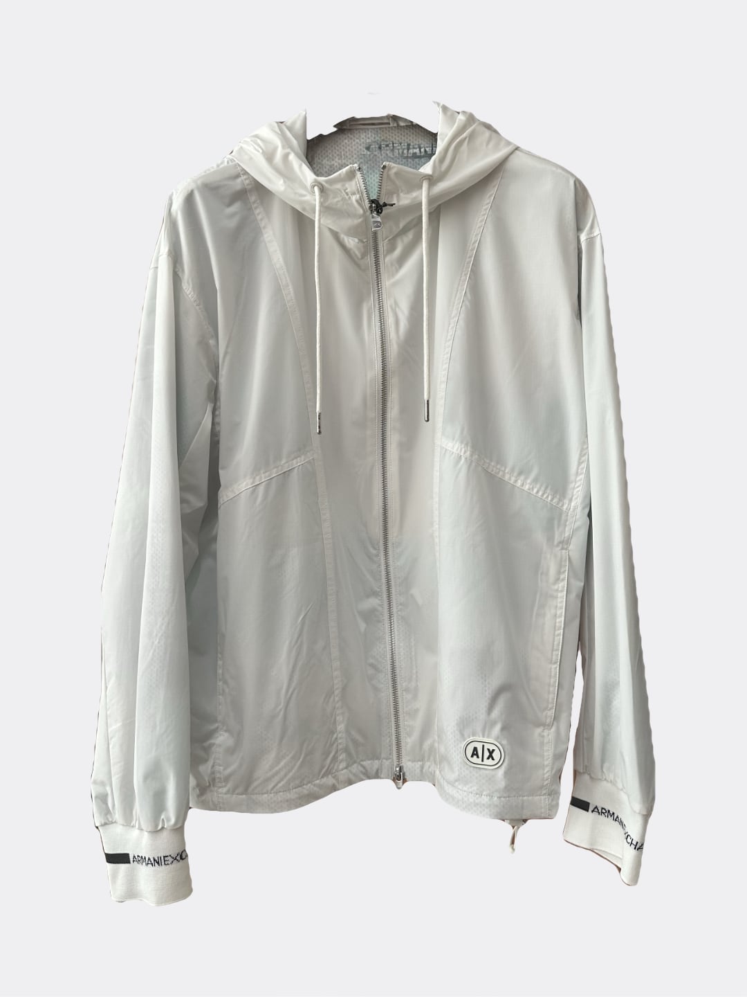 Armani Exchange Giubbotto In Tessuto Laminato Da Uomo Bianco