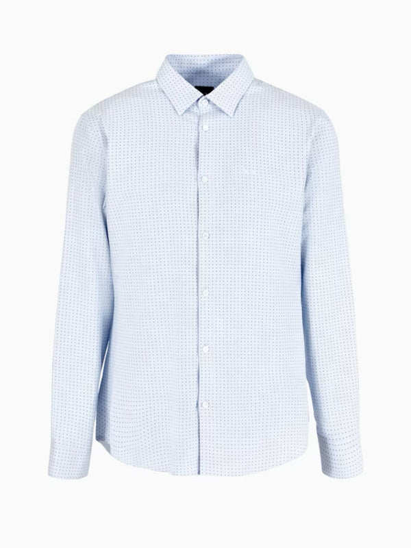 Armani Exchange Camicia in tessuto Jaquard Celeste