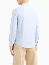 Armani Exchange Camicia in tessuto Jaquard Celeste