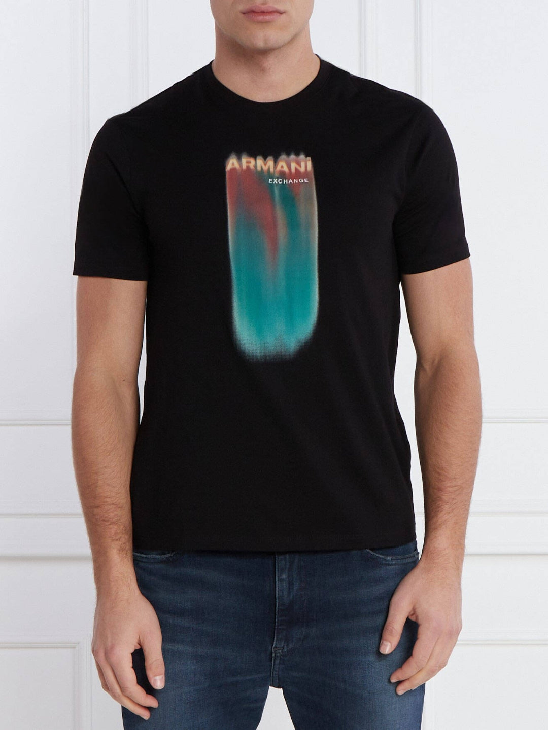 Armani Exchange T-shirt Regular Fit Con Stampa Logo Nero