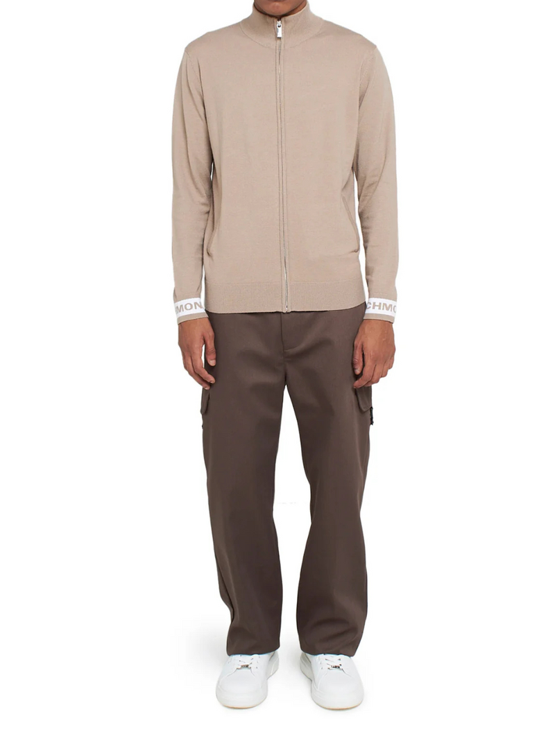 Richmond X Lupetto Fullzip In Misto Viscosa Polsini a Contrasto Chinchilla