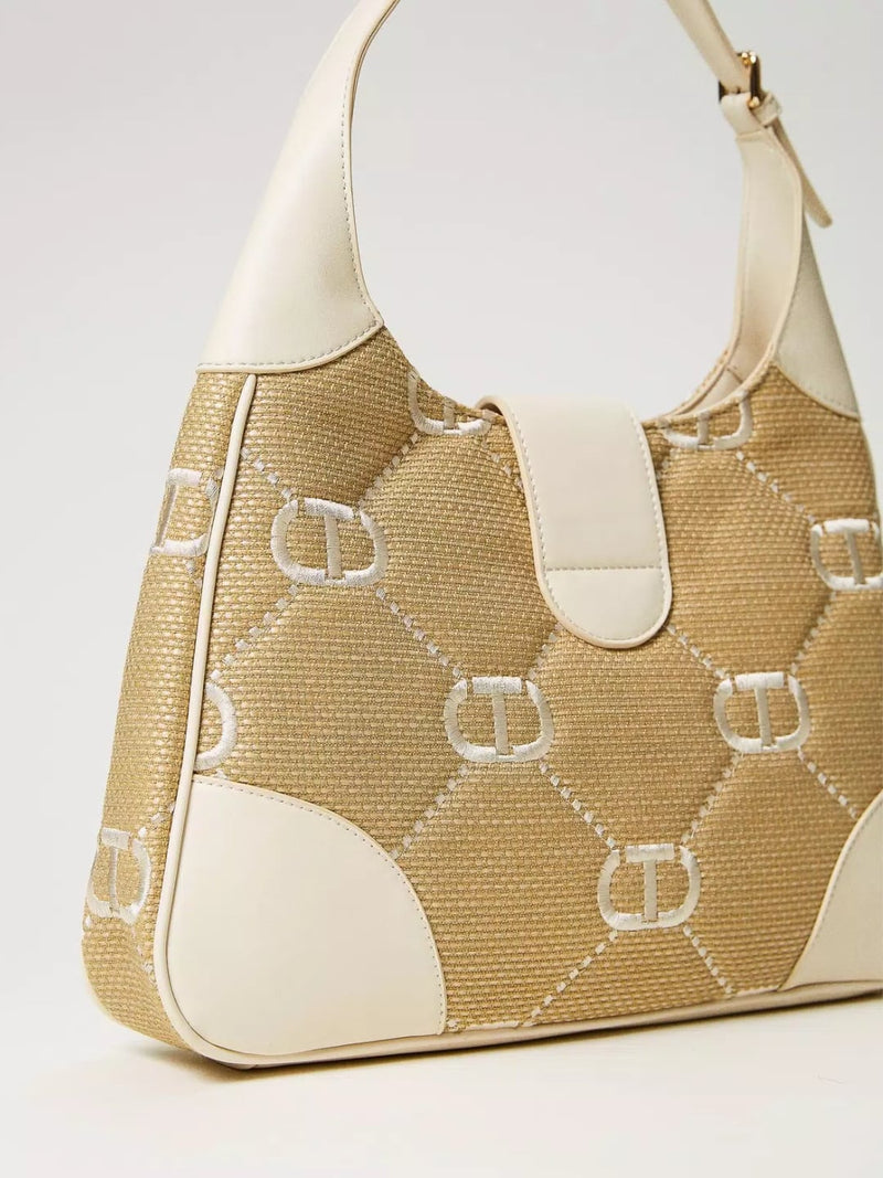 Borsa hobo Palermo con ricamo Oval T Neve