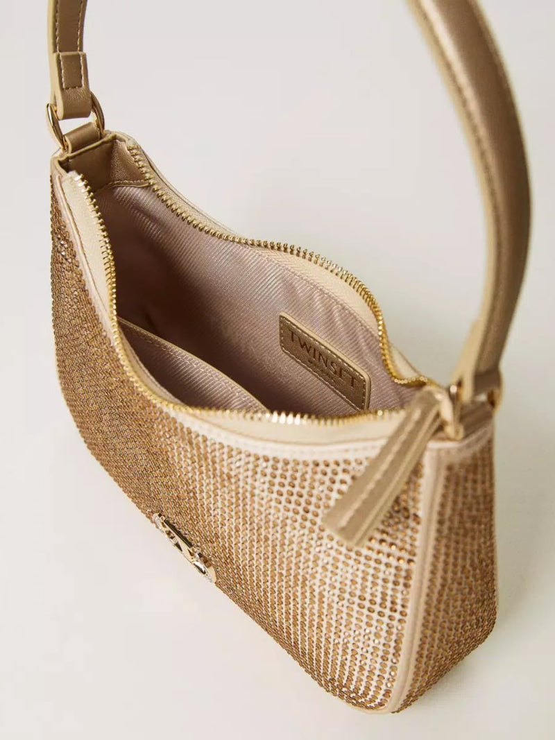 Borsa hobo Moon party con strass Oro "Golden Precious"