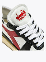 Sneaker Bassa Mi Basket Row Cut Col. White/Black/Red Unisex