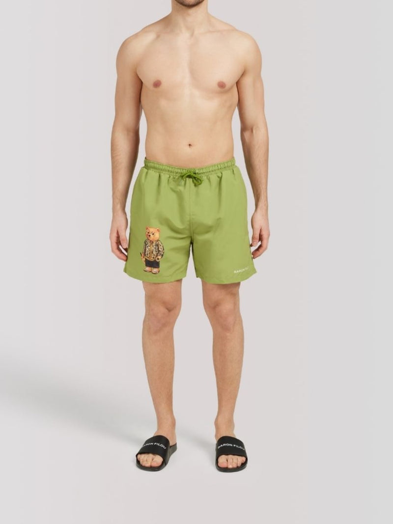 Costume Mare Boxer Uomo in Nylon con Stampa Filou LXXXI Olive Swirl