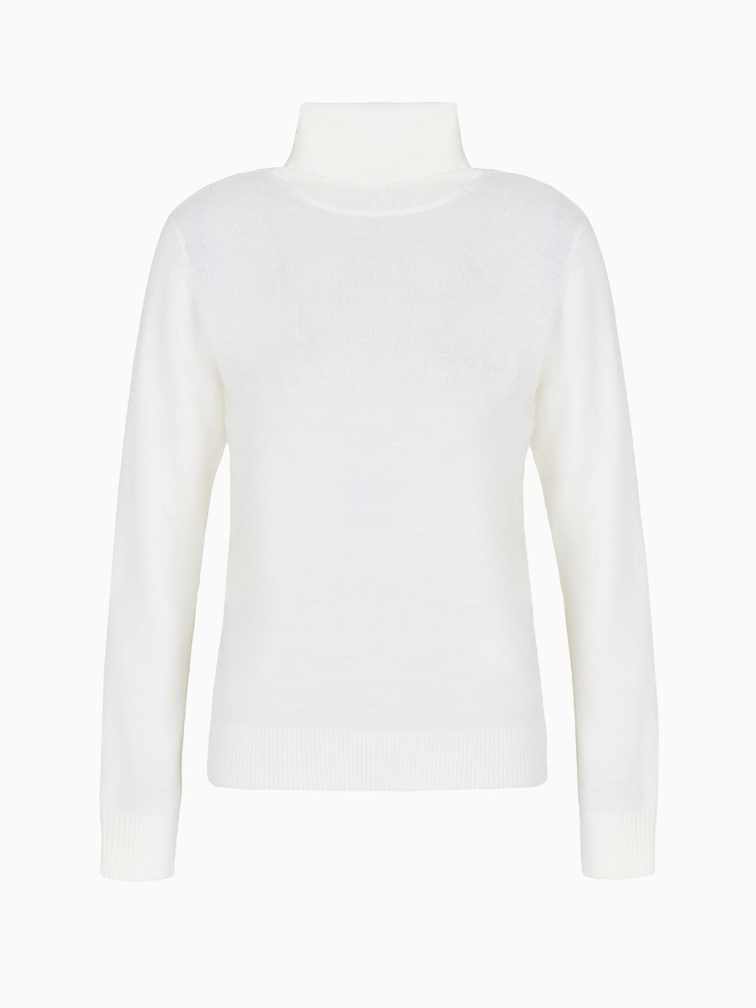 Armani Exchange Pullover Maglione Dolcevita con logo ricamato da Donna Bianco