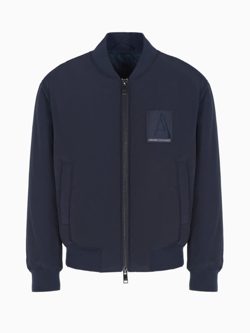 Armani Exchange Giubbino Bomber In Nylon Riciclato Asv Blu