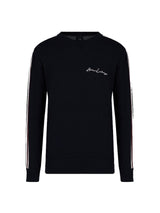 Armani Exchange Pullover girocollo con bande a contrasto Nero