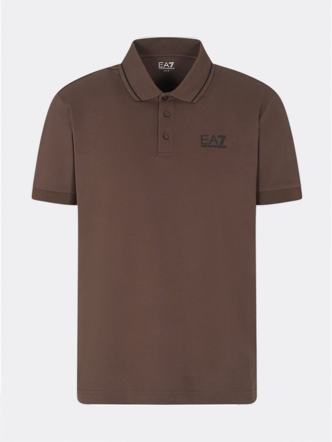 EA7 Emporio Armani Polo Core Identity In Piquet Di Cotone Stretch Marrone