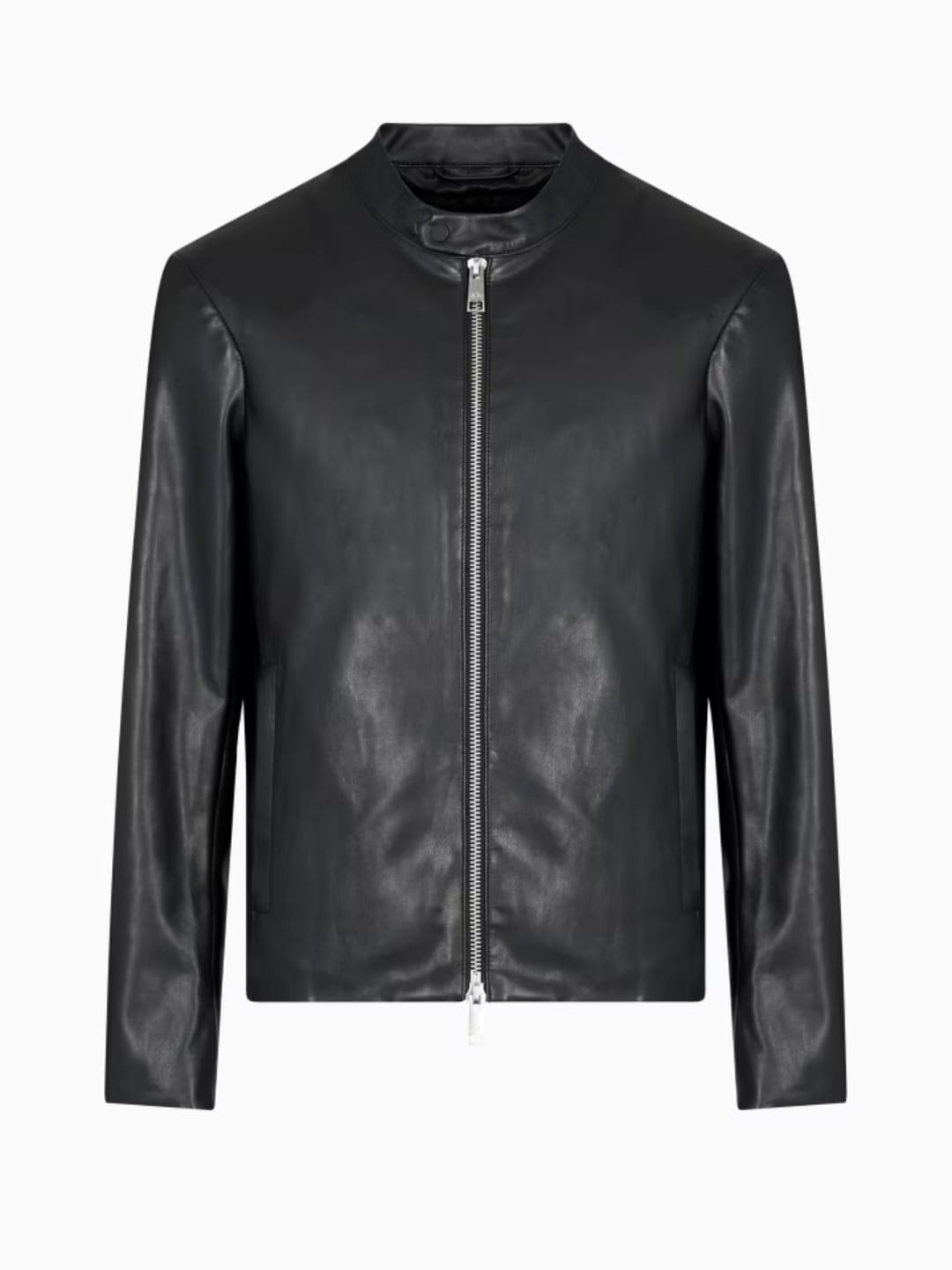 Armani Exchange Giacca In Ecopelle Con Zip Nero