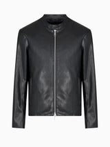 Armani Exchange Giacca In Ecopelle Con Zip Nero