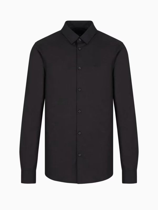 Armani Exchange Camicia in tessuto stretch Nero