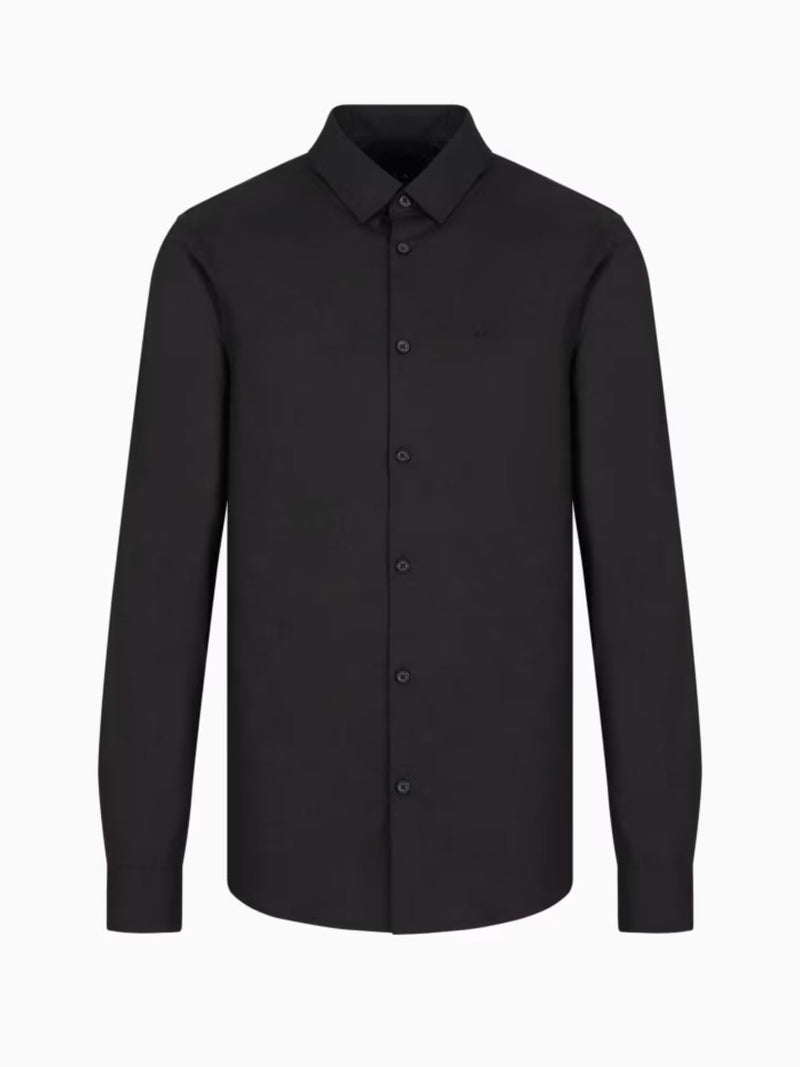 Armani Exchange Camicia in tessuto stretch Nero