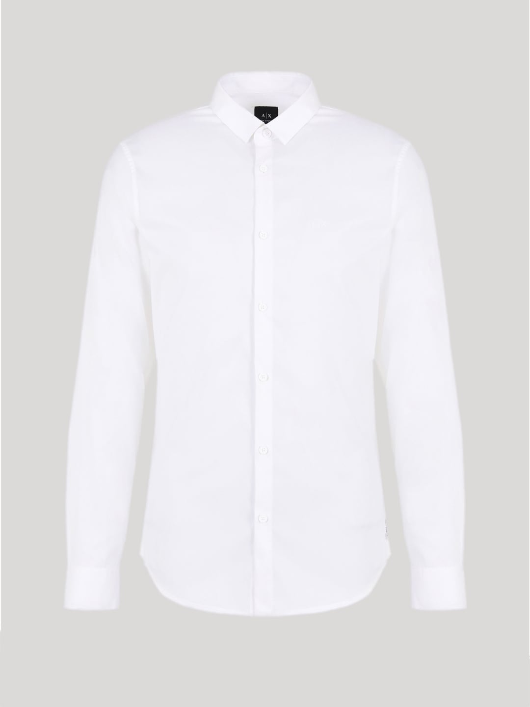 Armani Exchange Camicia misto lyocell Regular con Logo da Uomo Bianco