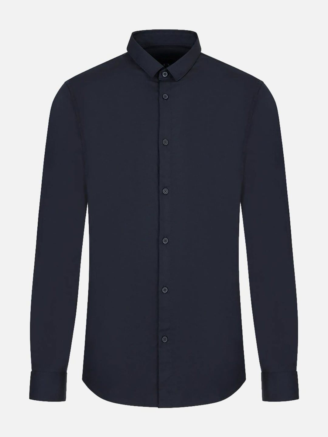 Armani Exchange Camicia misto lyocell Regular con Logo da Uomo Blu Navy