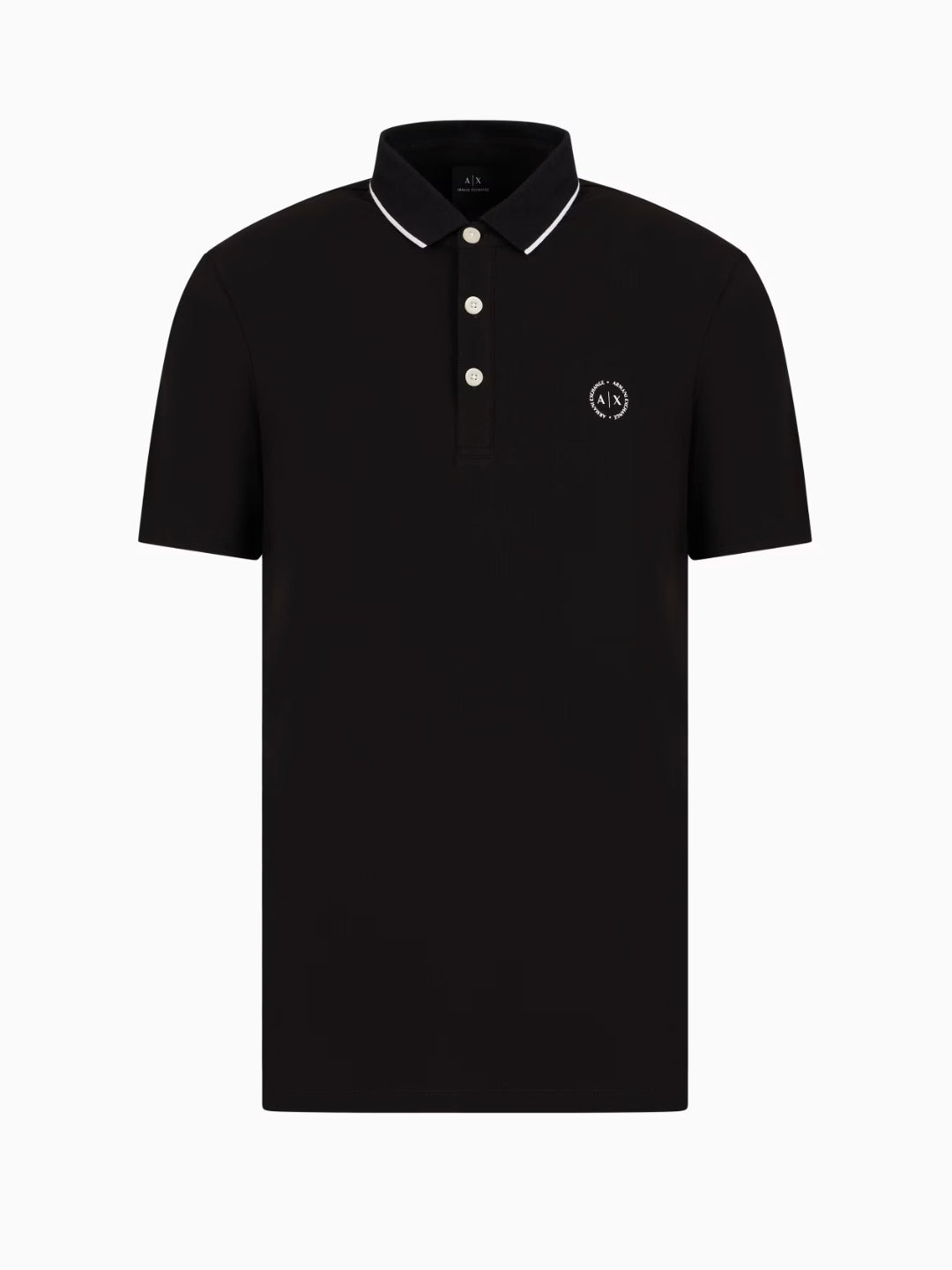 Armani Exchange Polo In Piquet Con Logo Nero