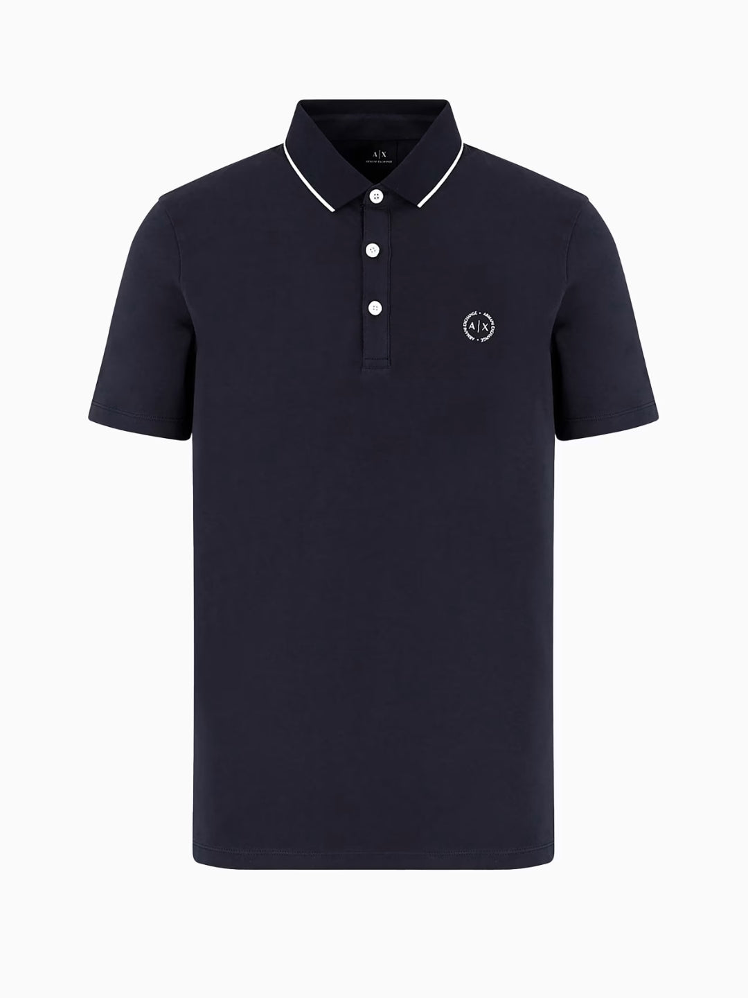 Armani Exchange Polo In Piquet Con Logo Blu Navy