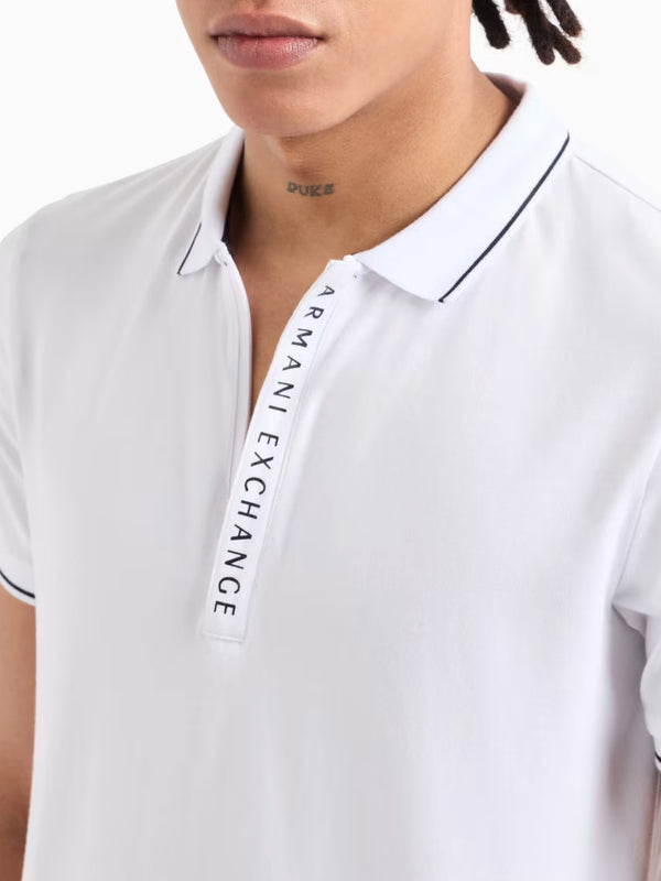 Armani Exchange Polo Con Logo A Contrasto Bianco