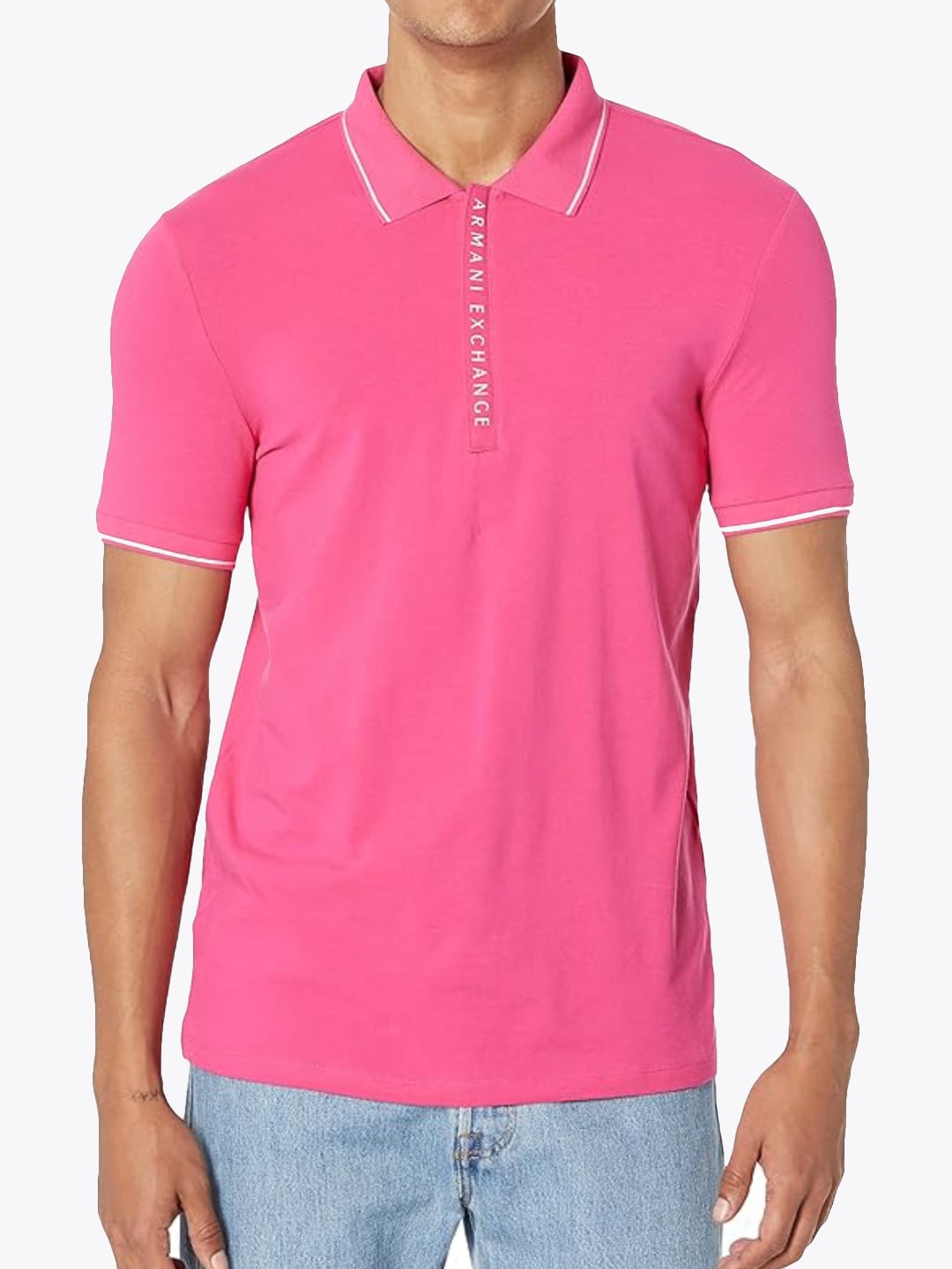 Armani Exchange Polo Con Logo A Contrasto Magenta