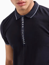 Armani Exchange Polo Con Logo A Contrasto Blu Navy