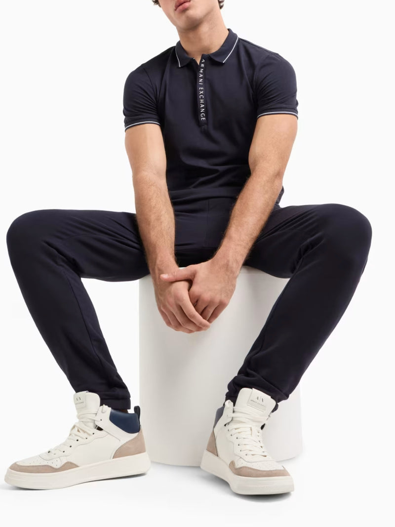 Armani Exchange Polo Con Logo A Contrasto Blu Navy