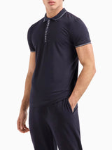 Armani Exchange Polo Con Logo A Contrasto Blu Navy