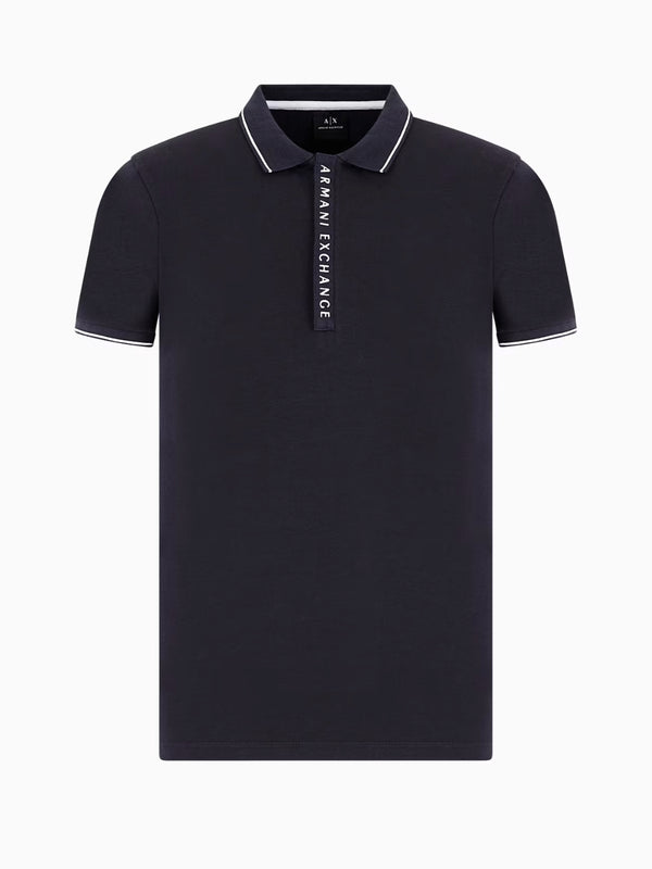 Armani Exchange Polo Con Logo A Contrasto Blu Navy