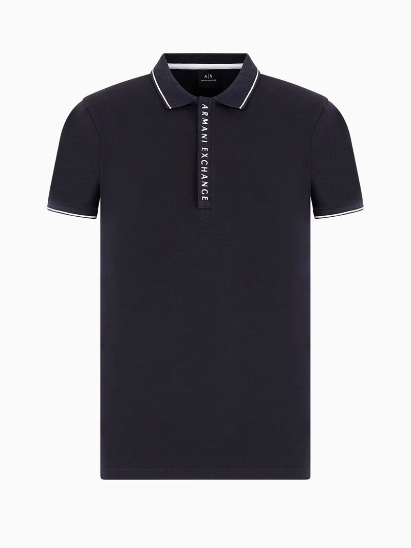 Armani Exchange Polo Con Logo A Contrasto Blu Navy