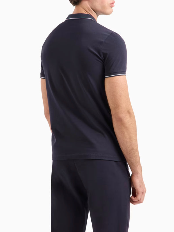 Armani Exchange Polo Con Logo A Contrasto Blu Navy