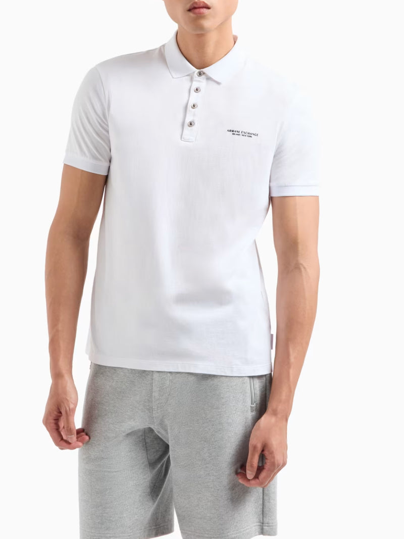 Armani Exchange Polo In Jersey Milano new York Bianco