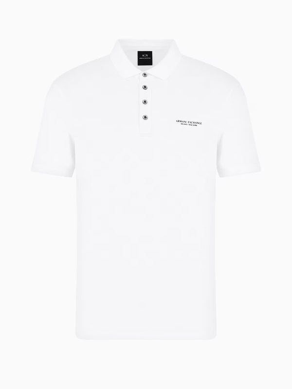 Armani Exchange Polo In Jersey Milano new York Bianco