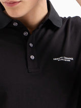 Armani Exchange Polo In Jersey Milano/new York Nero
