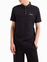 Armani Exchange Polo In Jersey Milano/new York Nero