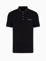 Armani Exchange Polo In Jersey Milano/new York Nero