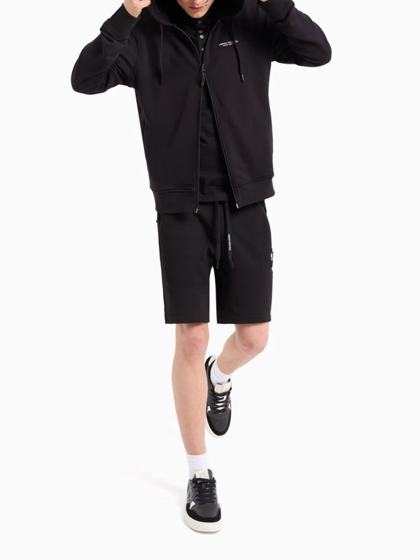 Armani Exchange Polo In Jersey Milano/new York Nero