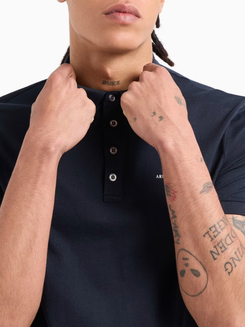 Armani Exchange Polo In Jersey Milano New York Blu Navy